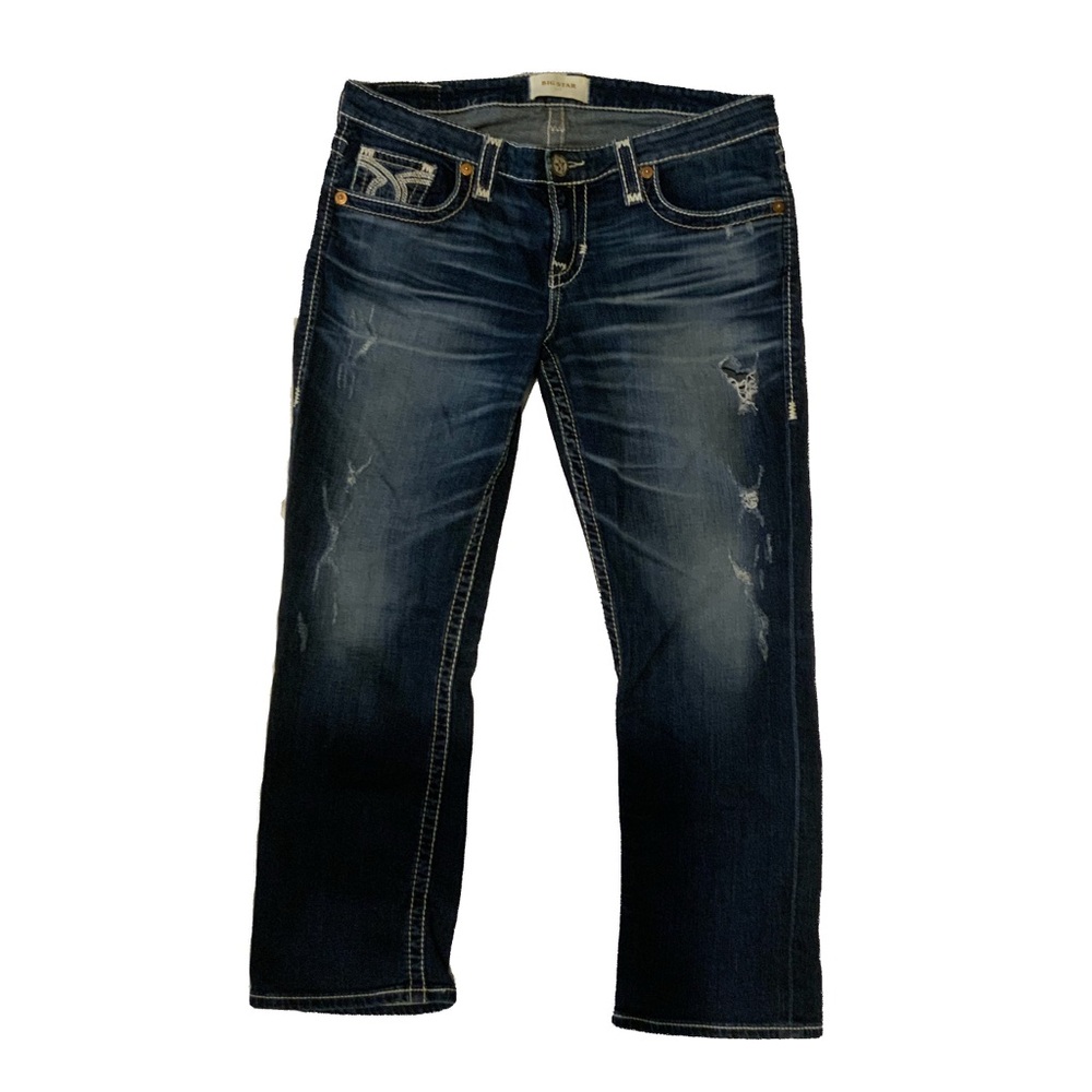 BIG STAR WOMEN’S CROP DISTRESSED JEANS SZ 30 I 24” LENGTH